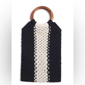 Laude women’s The Label Black and Cream Gabby Macrame Bag